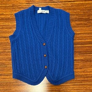 Vintage Aston Shetland Wool sweater vest measures 16” pit to pit VGUC